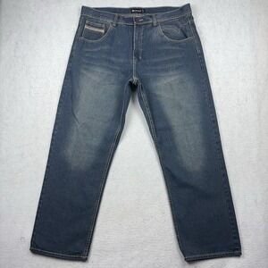 Y2K Baggy Jeans Men's 40x32 Faded Skater Streetwear Royal Blue 9.75" LEG OPENING